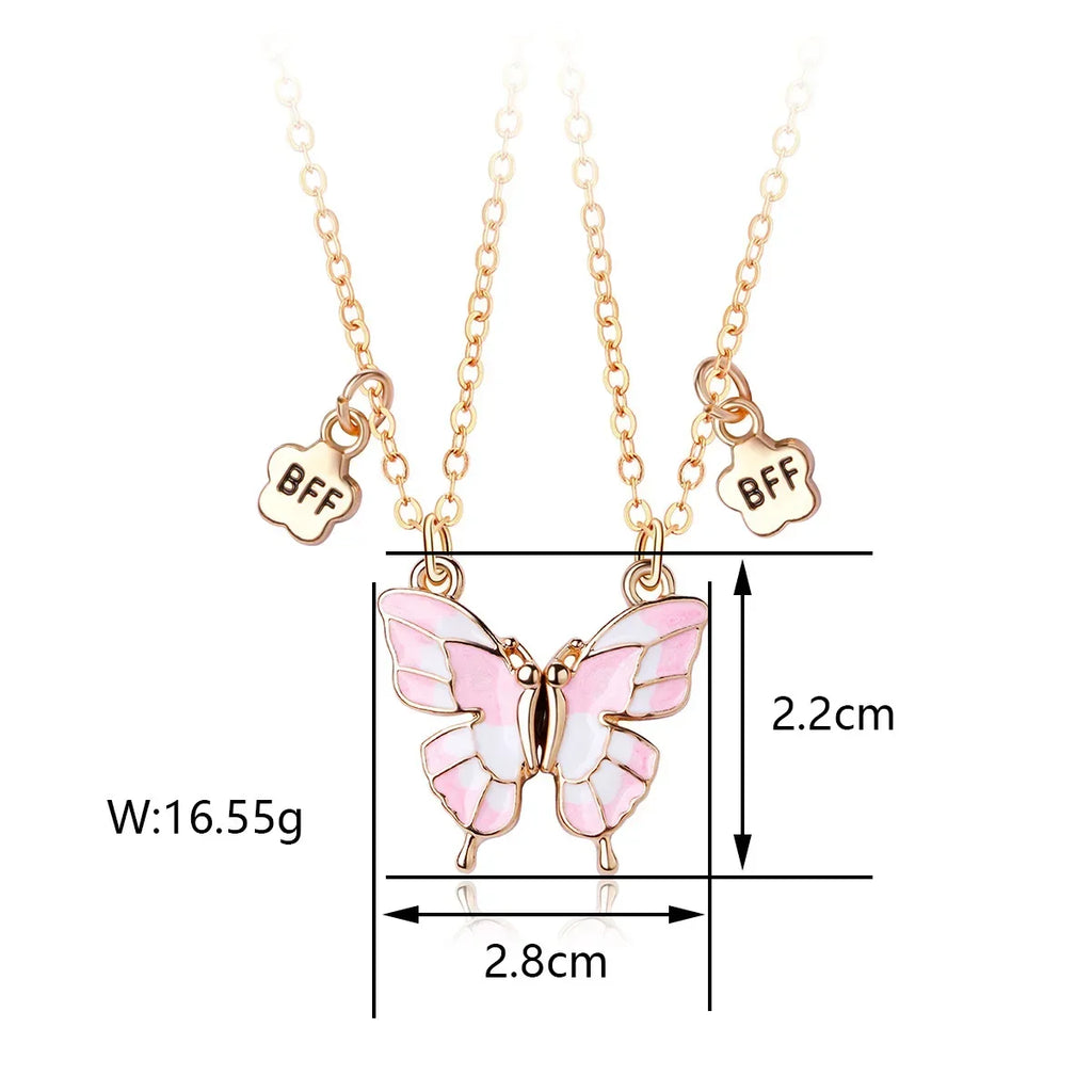 Best Friends Pendant Necklace For Woman Girls Magnetism Sequin Couple Crystal Chain Choke BFF Friendship Forever Jewelry Gift