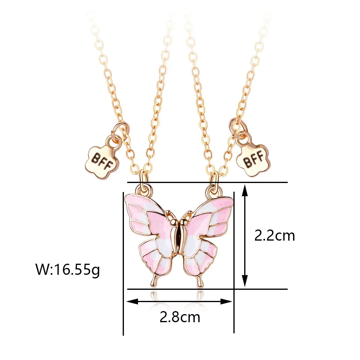 Best Friends Pendant Necklace For Woman Girls Magnetism Sequin Couple Crystal Chain Choke BFF Friendship Forever Jewelry Gift
