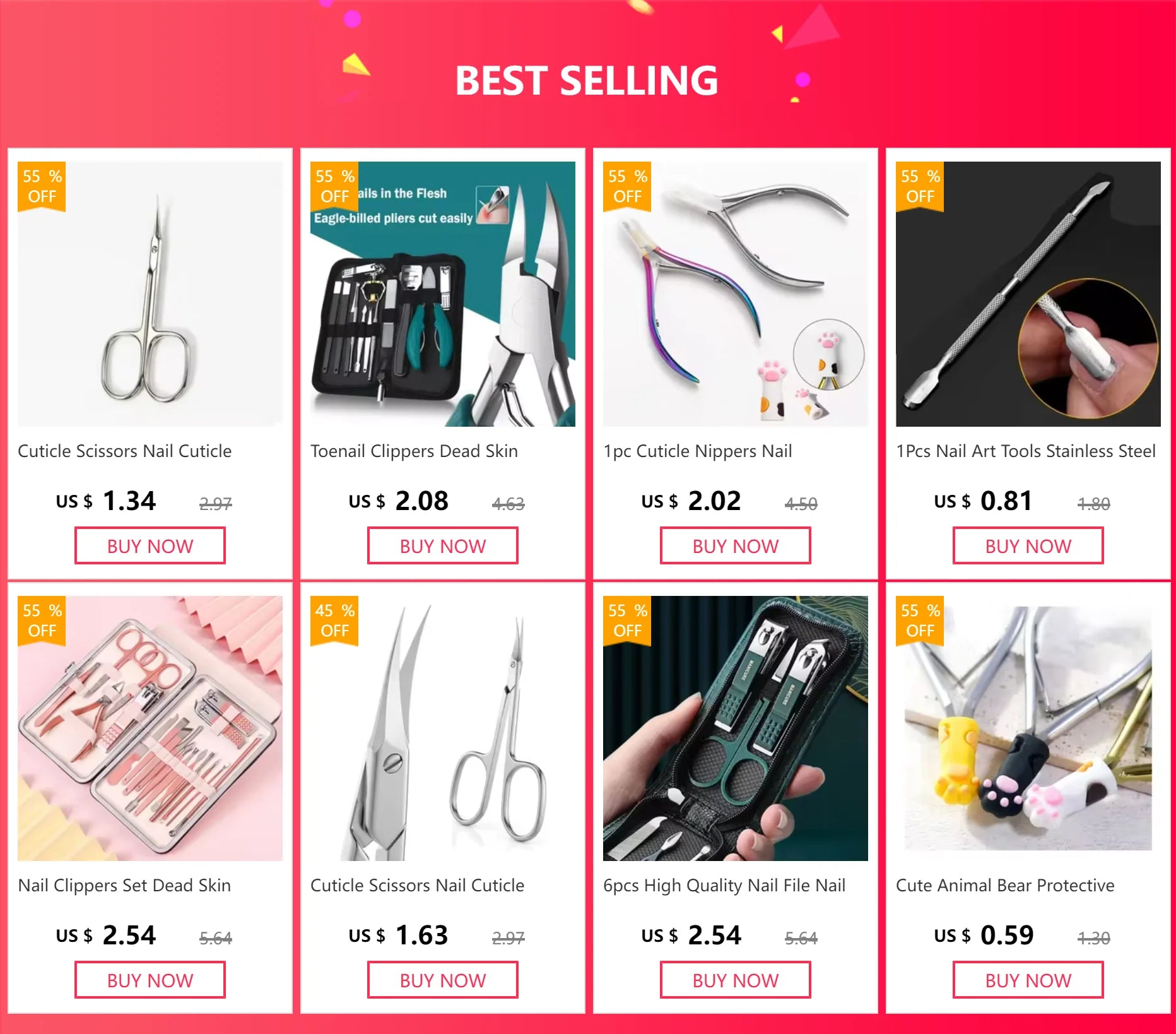 1/4 Pieces/set Manicure Set with Portable Leather Case and Nano Nail File - Fingernails & Toenails Clippers for Nail Care
