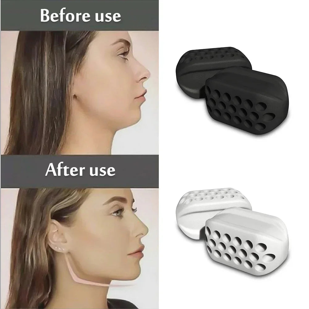 One Set Fitness Face Masseter Facial Pop Go Mouth Jaw Exerciser Muscle Chew Ball Chew Bite Breaker Training with Box
