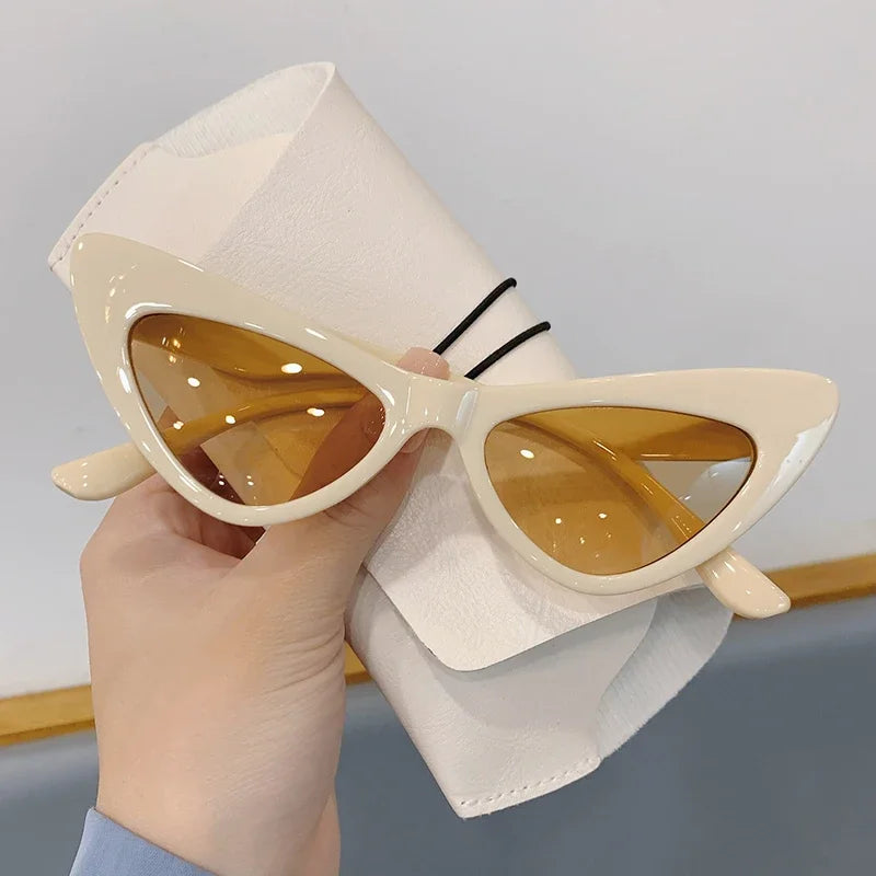 Fashion Cat Eye Sunglasses for Women 2023 New Fashion Vintage Personality Glasses Candy Colors Eyewear Outdoor Street Shooting