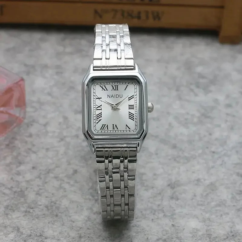 Famous Brand Watch for Women Fashion Roman Numeral Dial Quartz Watch Stainless Steel Strap Luxury Gift Wristwatch Dropshipping