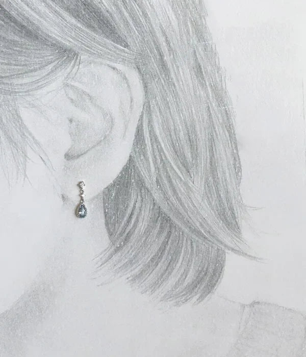 Silver Color Blue Crystal Pendant Earrings Simple Fashion Holiday Jewelry Sweet Romantic Gift