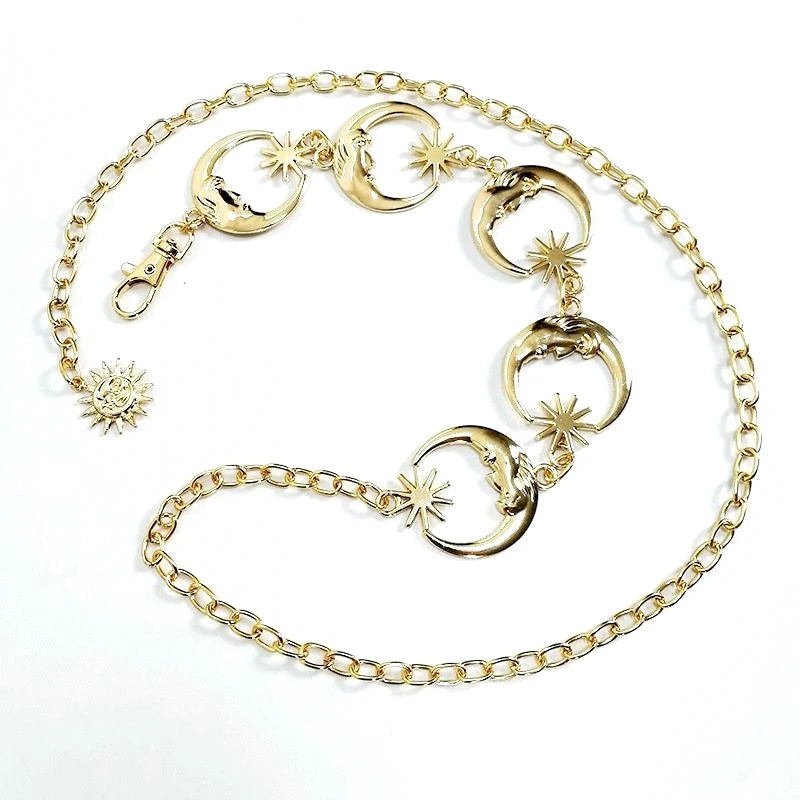 Slim Heavy Waist Chain Men Skull Keychain Wallet Chain Gothic Biker Fashion Accessories
