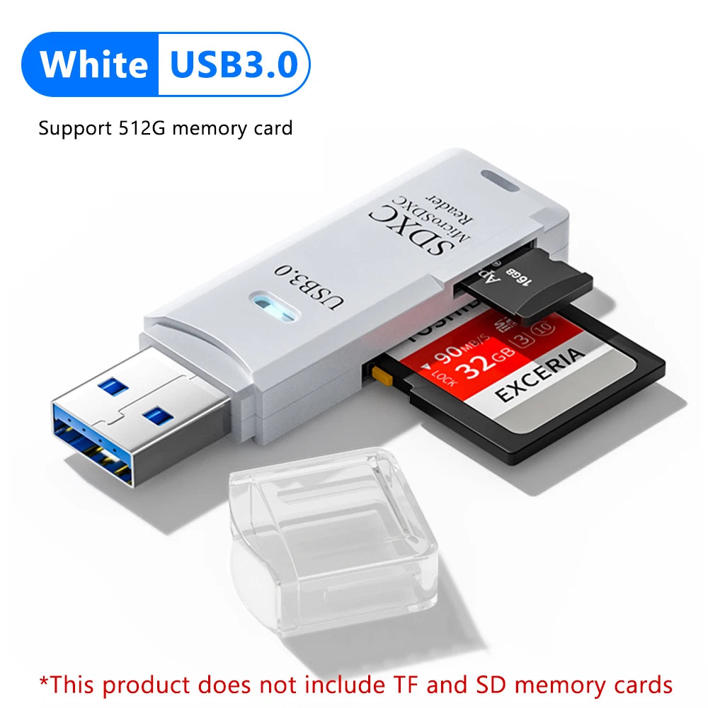 2in 1 USB 3.0 Card Reader USB2.0 To SD TF Memory Card Adapter For PC Laptop Accessories Flash Drive Card Reader Smart Cardreader