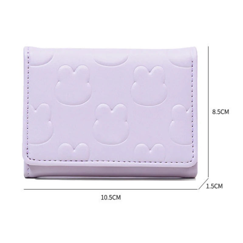 Cute Short Women's  Three Fold  Wallet Cartoon Rabbit Coin Purse Card Holder Girl Cartoon Clutch Women's Handbags Portable