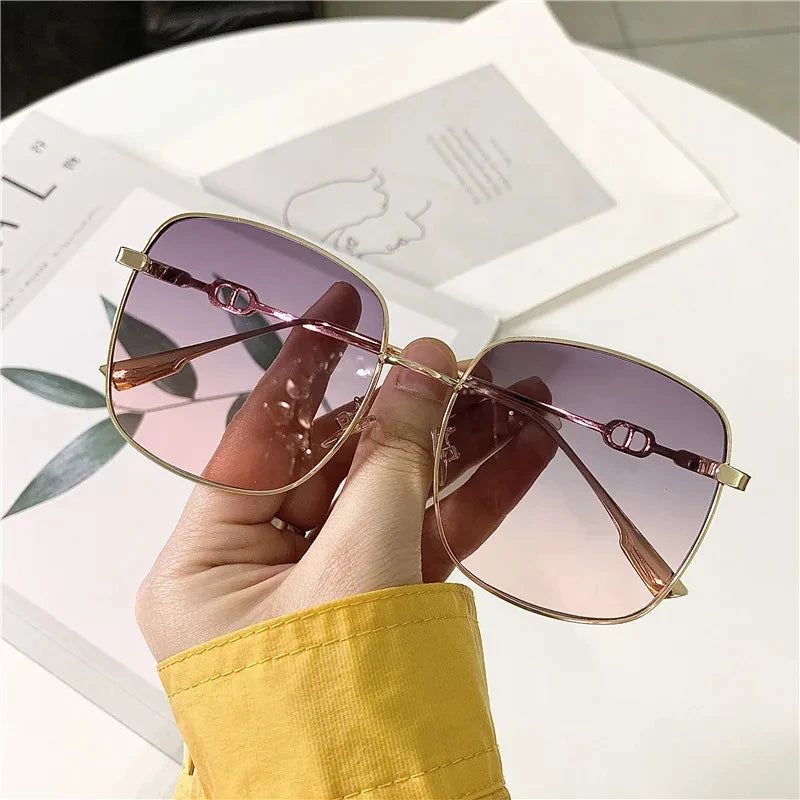 New Sunglasses Women Rimless Square Sun Glasses Luxury Ladies Fashion Personality Shades Gradient Eyewear UV400 Gafas De Sol