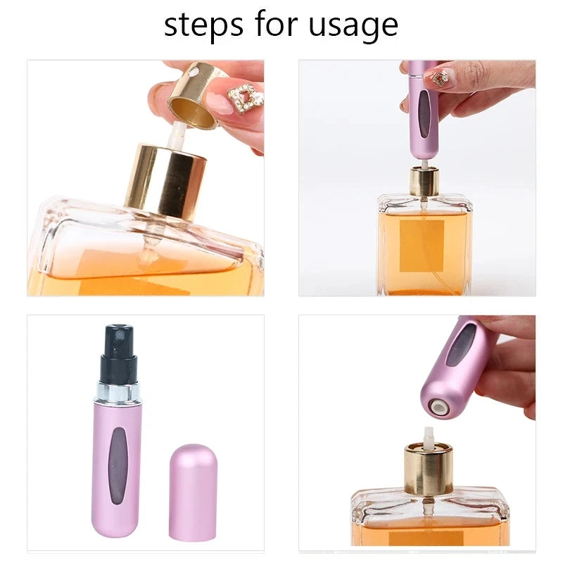 5ml 8ml Portable Mini Refillable Perfume Bottle With Spray Scent Pump Empty Cosmetic Containers Atomizer Bottle For Travel Tool