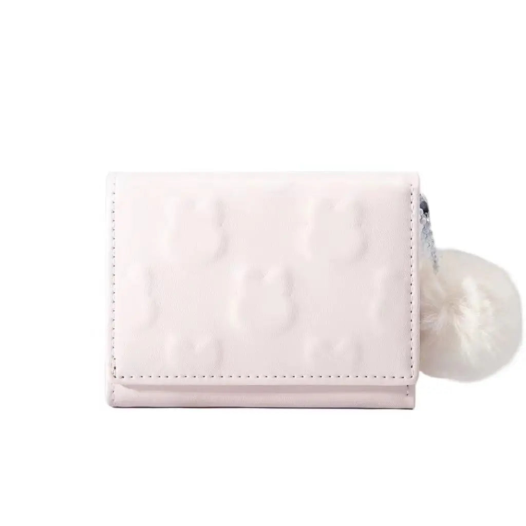 Cute Short Women's  Three Fold  Wallet Cartoon Rabbit Coin Purse Card Holder Girl Cartoon Clutch Women's Handbags Portable