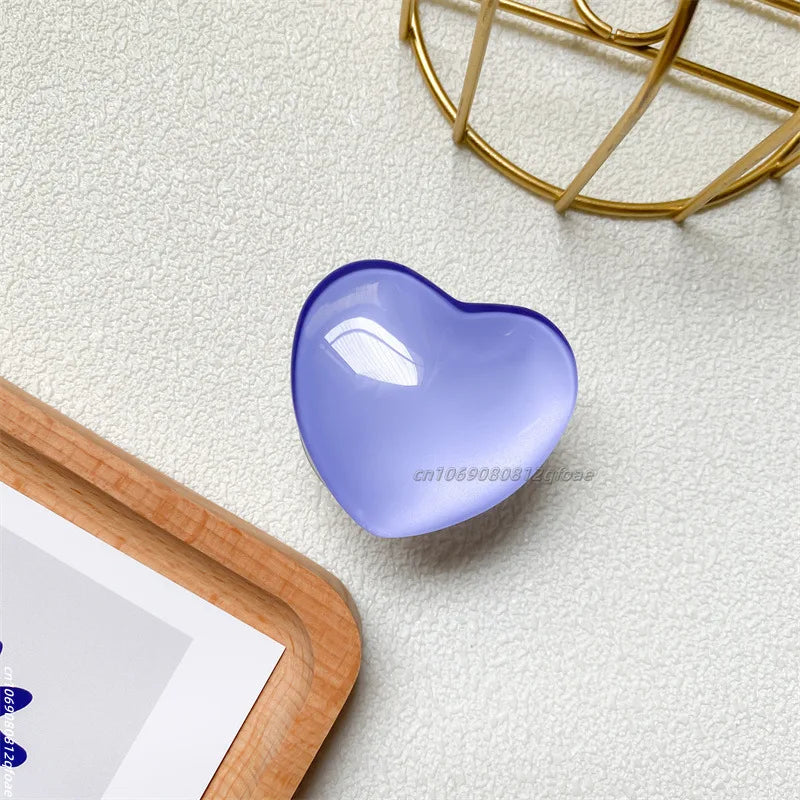Heart Shape 3D Crystal Foldable Finger Ring Griptok Phone Holder for IPhone Samsung Support Socket Pocket Grip Tok Stand Bracket