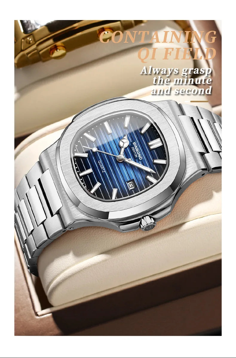 UTHAI CQ249 Luxury men's quartz Watch waterproof ultra-thin watch stainless steel Man watch clock sport Relo watches for man
