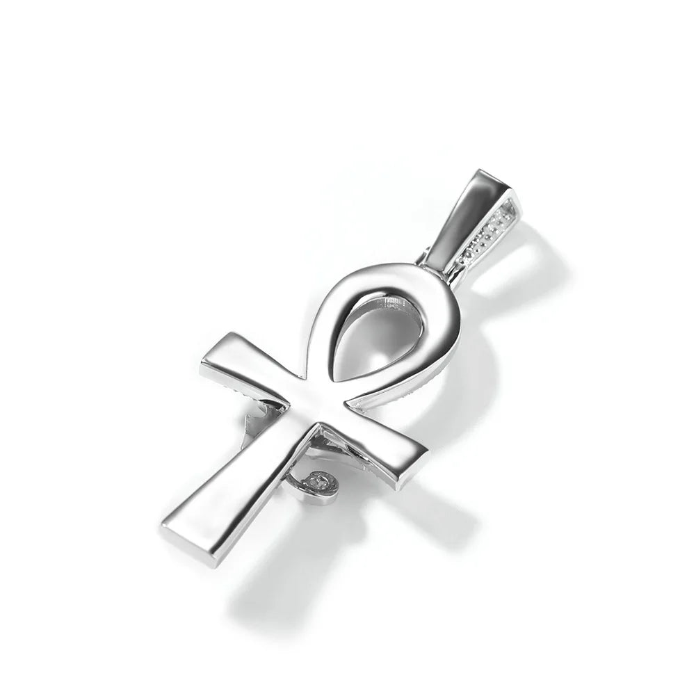 Shining Iced Out Ancient Egyptian God Eye of Horus Cross Pendant Necklace for Men and Women Hip Hop Trendy Amulet Jewelry Gift