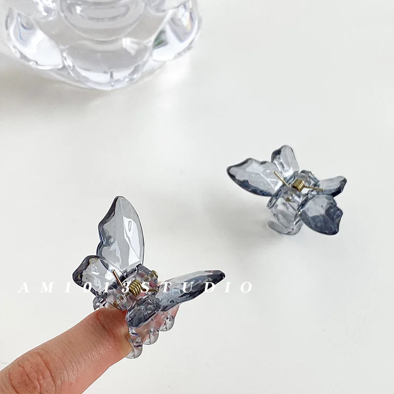 Crystal Butterfly Mermaid Hair Claw Girls Back Head Clamp Clip Transparent Large Hair Clips Hairpins Headdress Hair Accessories