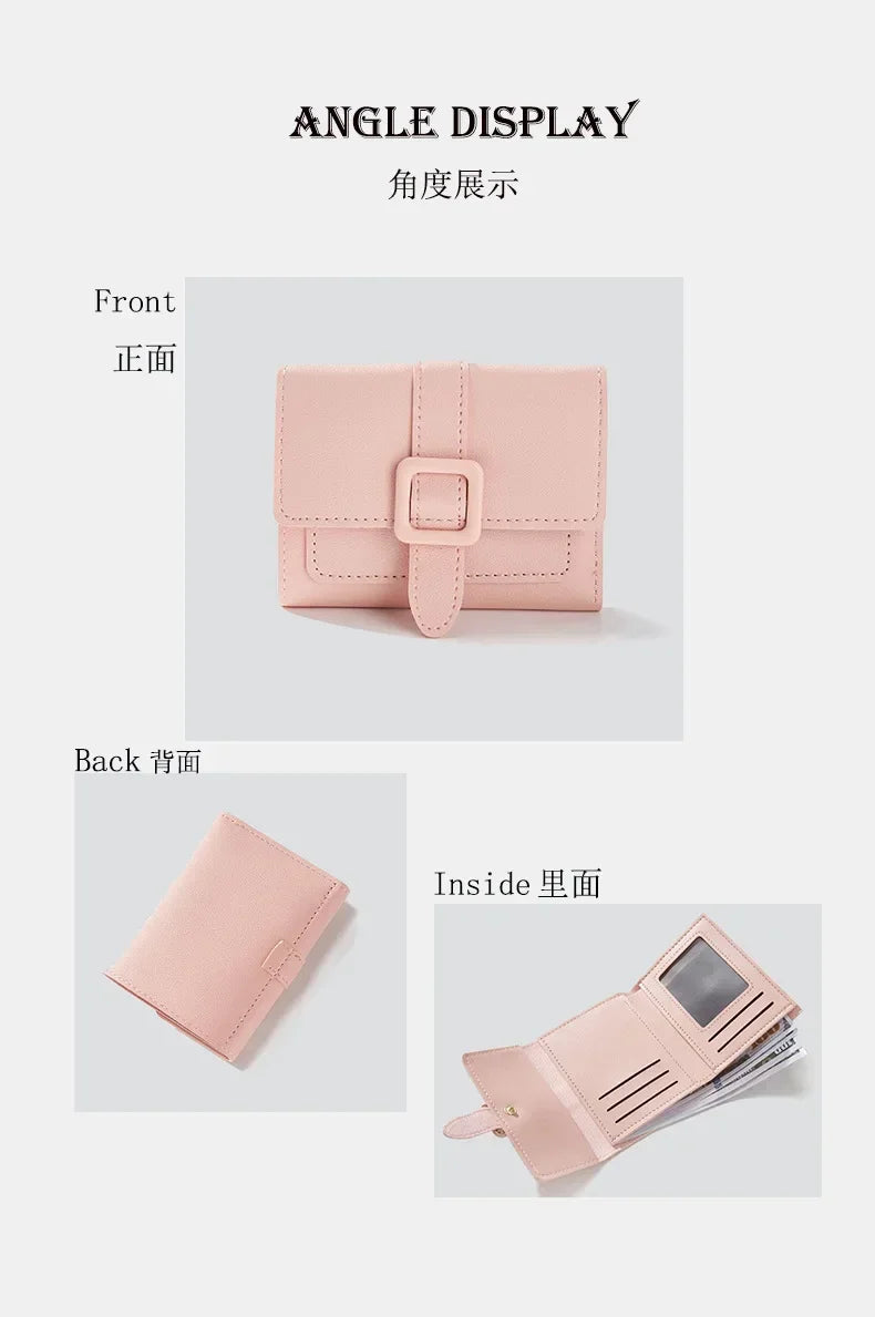 Candy Color Small Wallets PU Leather Coin Pures Ladies Card Holder Mini New Design Standard Short Purses for Women Solid Purses