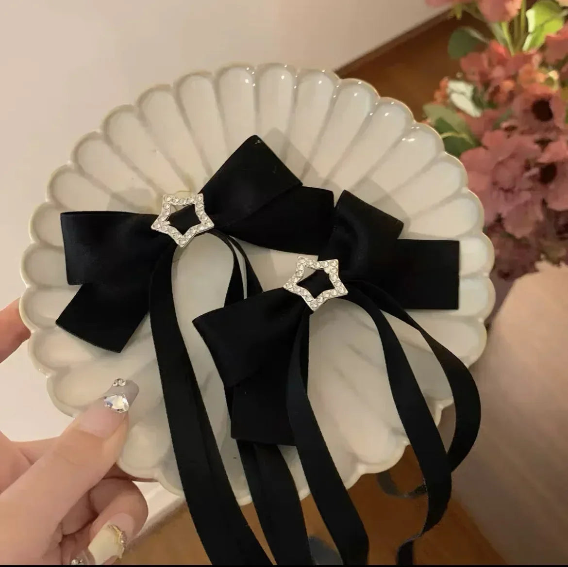 1/2pcs Star Bowknot Hair Clips for Girls Kawii Barrettes Cute Hair Accessoires Kids Colored Ribbon Woman Hairpins Hairgrip Gifts