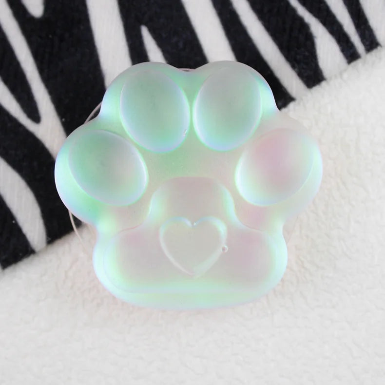 Foldable Phone Stand ABS Cute Cat Paw Love Heart Finger Ring Holder Matte Translucent Sticky Bracket for iPhone Samsung Huawei