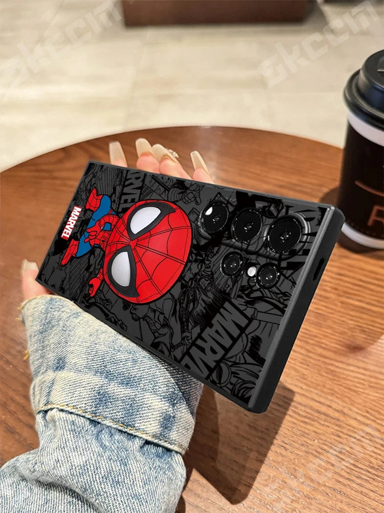 Marvel Spider Man Deadpool Phone Case For Samsung Galaxy S24 Ultra S23 FE S22 S20 Plus A15 A35 A50 A51 A54 A55 A71 A72 A73 Cover