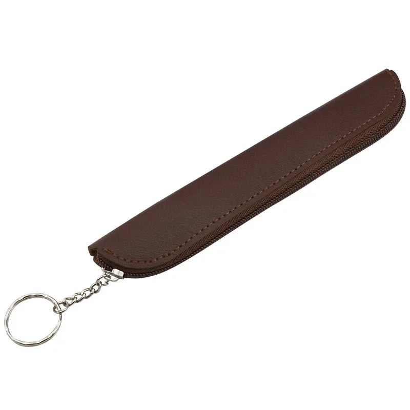 Creative Portable Pen Bag Retro Style Minimalist Tablet Stylus Protective Case PU Pencil Bag Zipper Pen Case