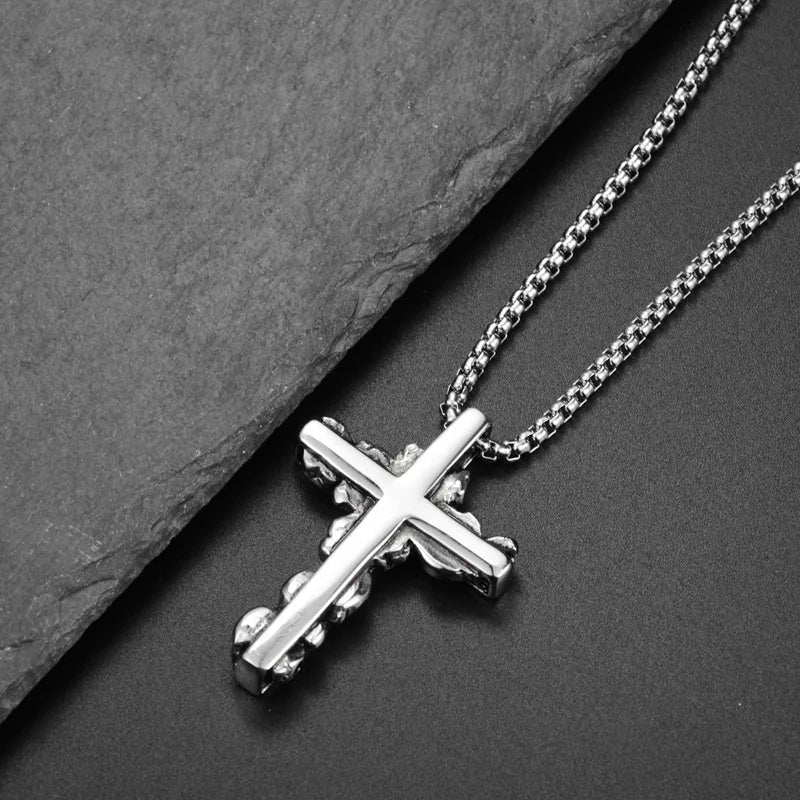 Hip Hop Multi Skull Cross Pendant Necklace For Men Women Stainless Steel Chain Punk Rock Rapper Unisex Jewelry Gifts