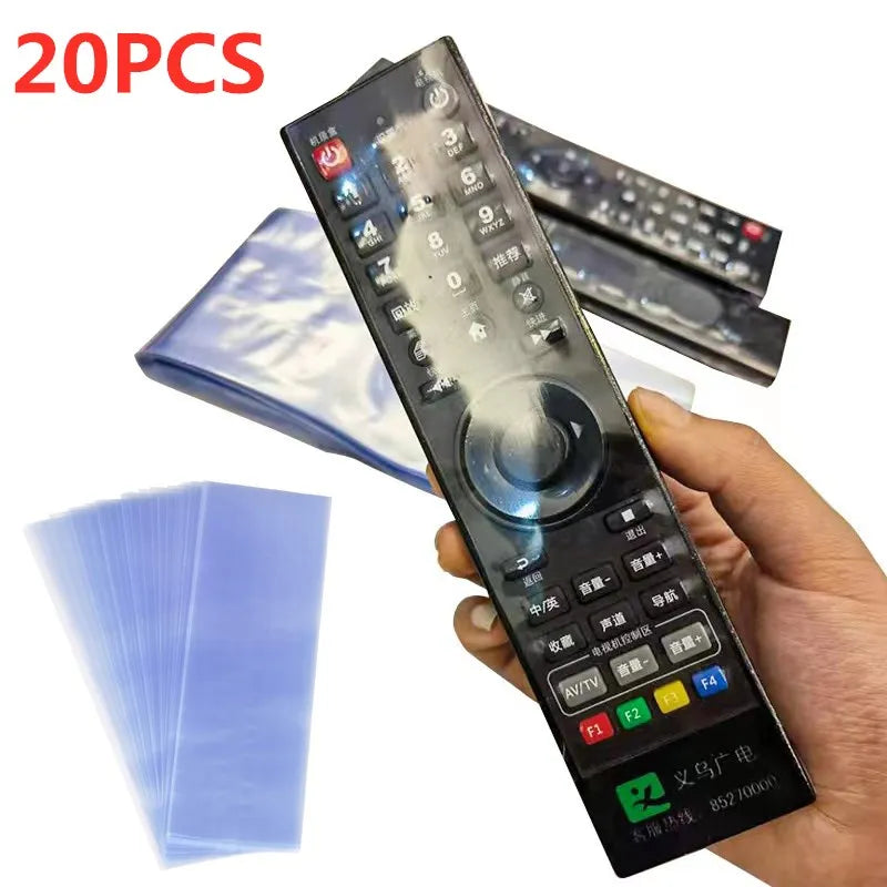 6x25 8x25 Transparent Heat Shrink Film Bag for Smart TV Box Remote Control Waterproof Dustproof Protective Cover Protector Case