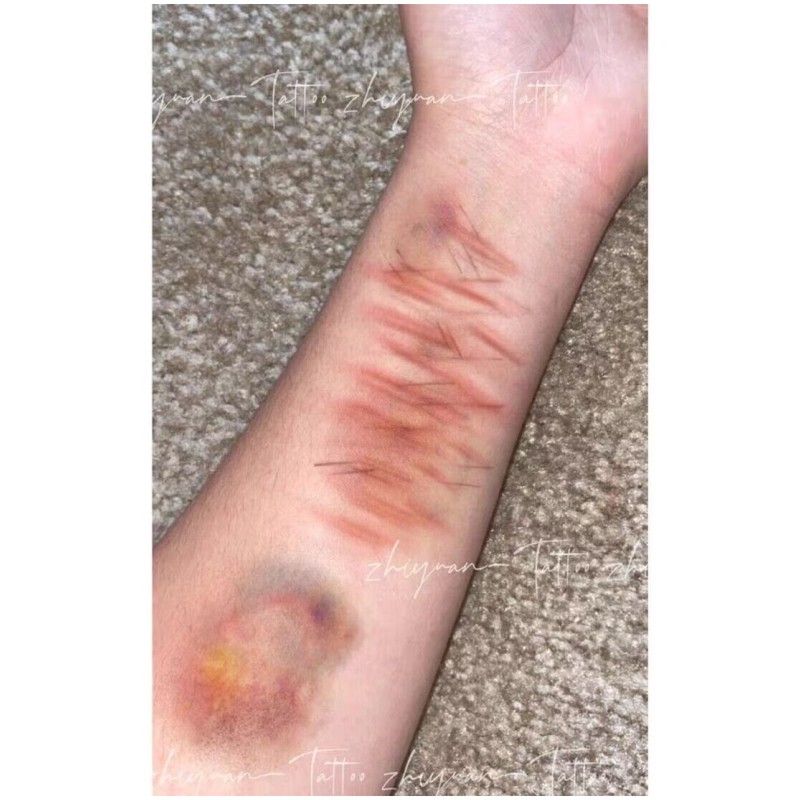 Halloween Wound Bruising Temporary Tattoos for Women Man Arm Cosplay Waterproof Tattoo Stickers Art Lasting Punk Fake Tattoo