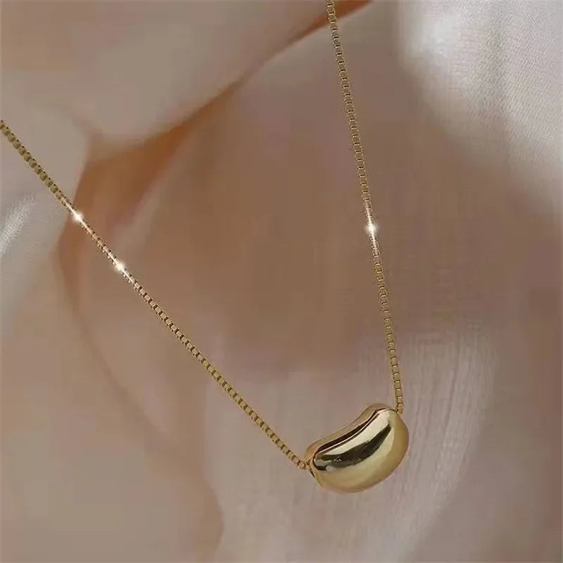Exquisite Silver Color Chain Beans Pea Pendant Necklace for Women Goddess Gift Charm Chain Necklace Fashion Jewelry Wholesale