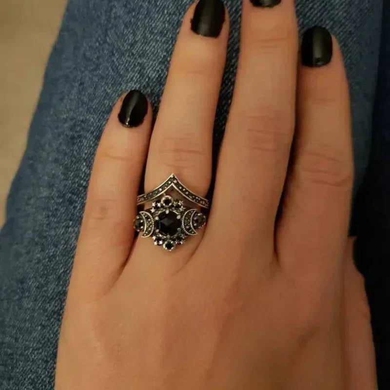 Punk Skull Retro Gothic Rings for Women Men Halloween Goth Witchcraft Accessories Purple Color Rings Fashion Jewelry Gifts