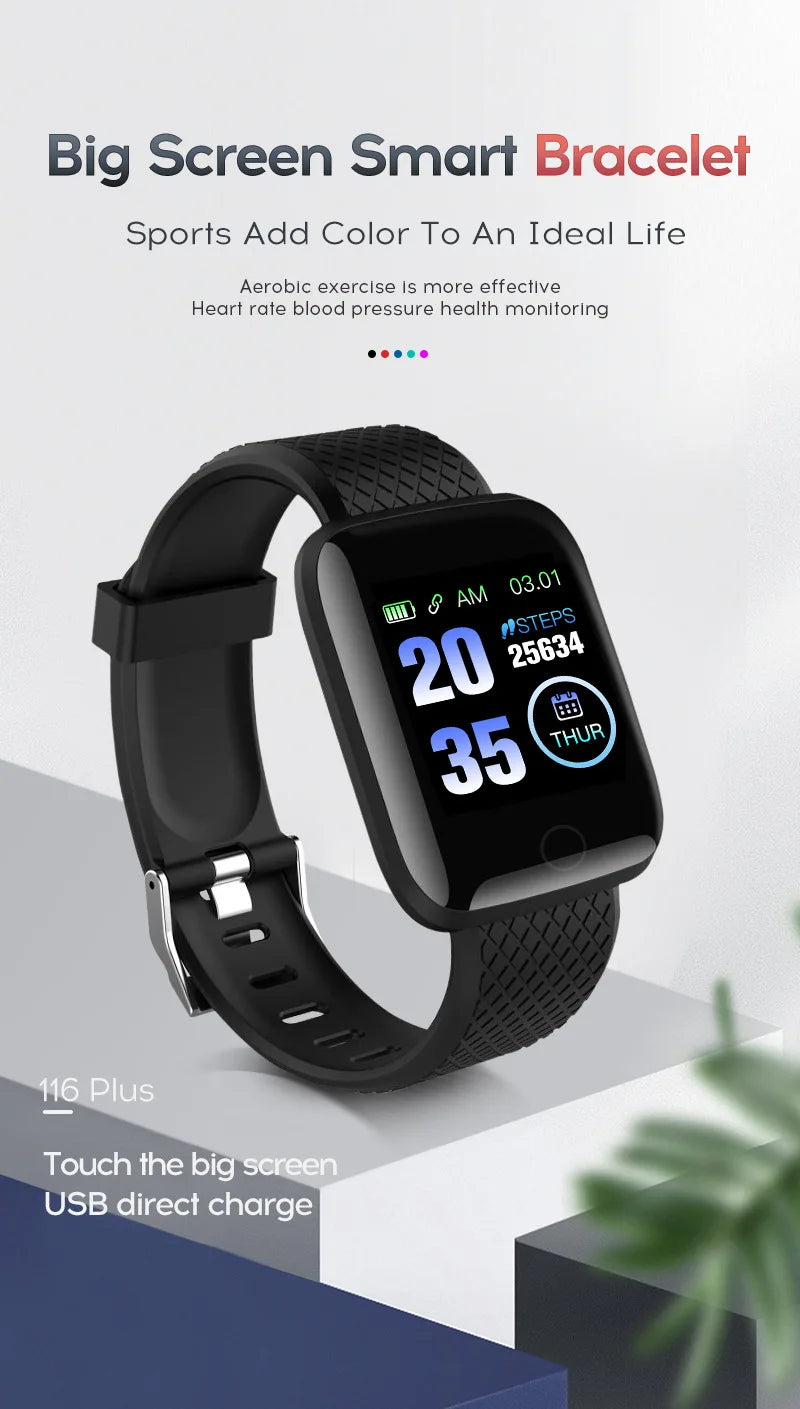 New 116plus Smart Watch Women Men Full Touch Screen Sport Fitness Watch Man IP67 Waterproof Bluetooth For Ios Android Smartwatch