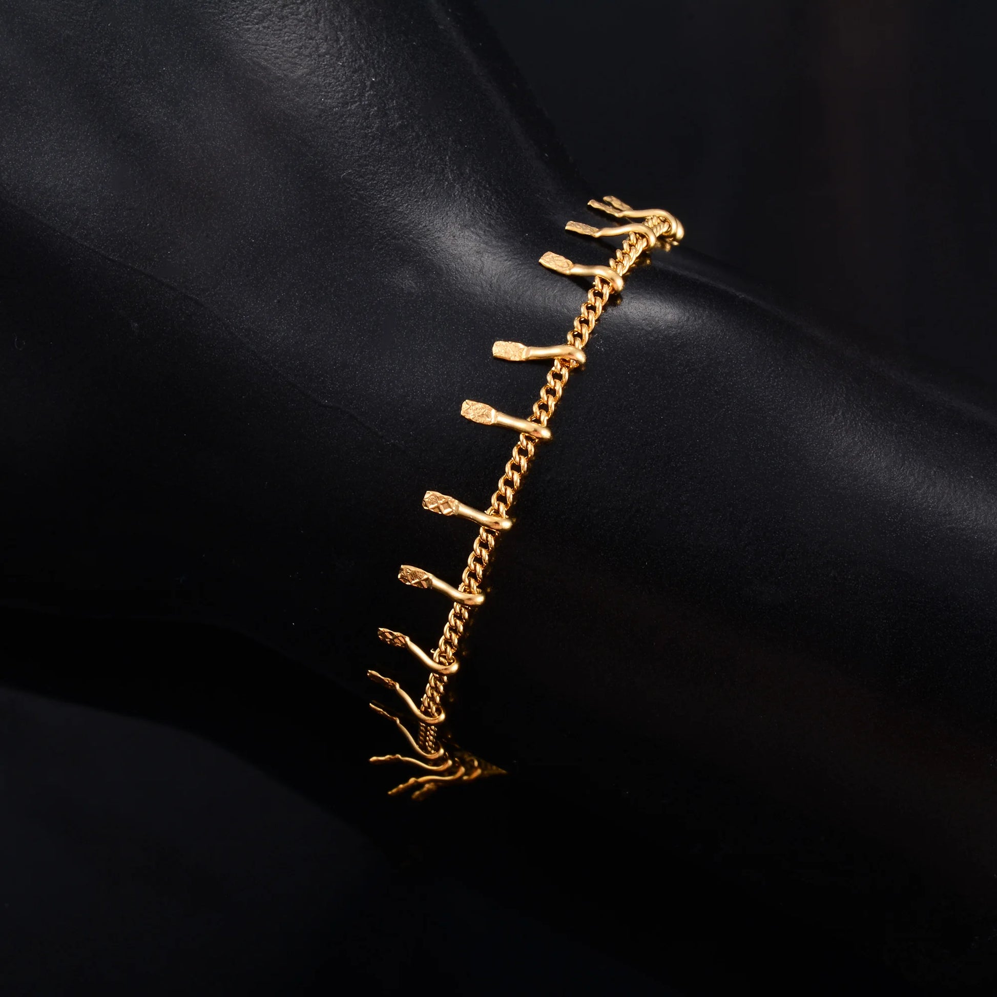 Women Bracelet Embossed Stainless Steel Link Chain for Hand Foot Ankle Anklet Ladies Bangle Girl DIY Jewelry Making Accessories