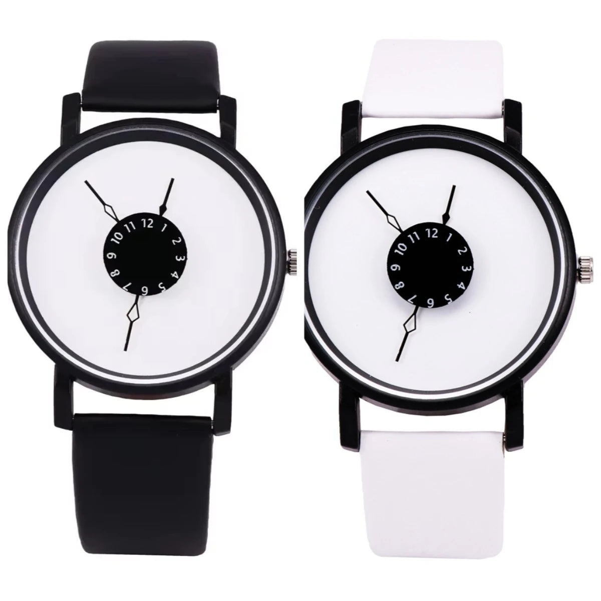 Couple Casual Quartz Watches Leather Band Strap Watch Analog Wrist Watch for Women Men Creative Digital Dial Clock Reloj Mujer