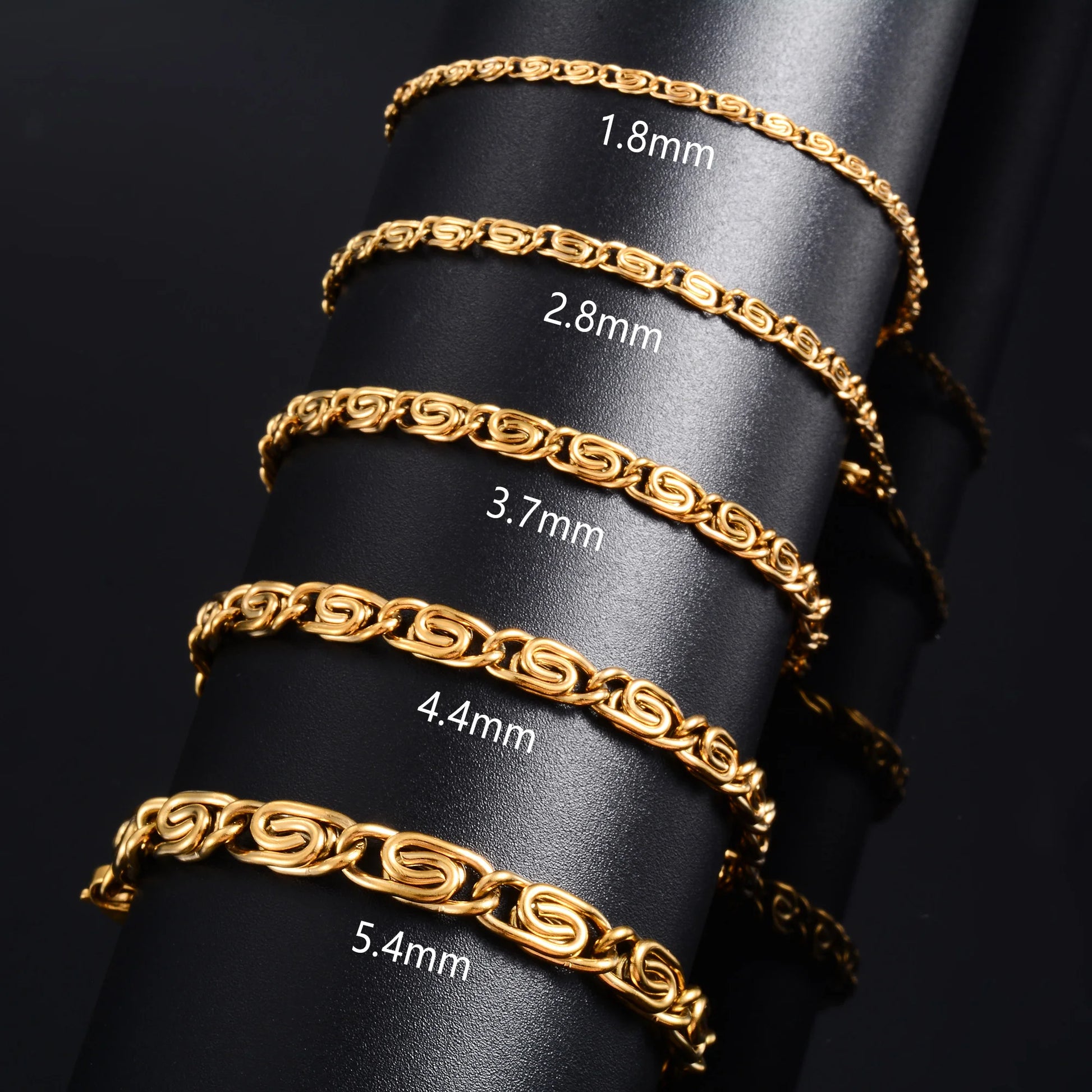 Unique Twisted Stainless Steel Bracelet for Women Men Link Foot Hand Chain with Extender Ankle Anklet Jewelry Accessories Summer