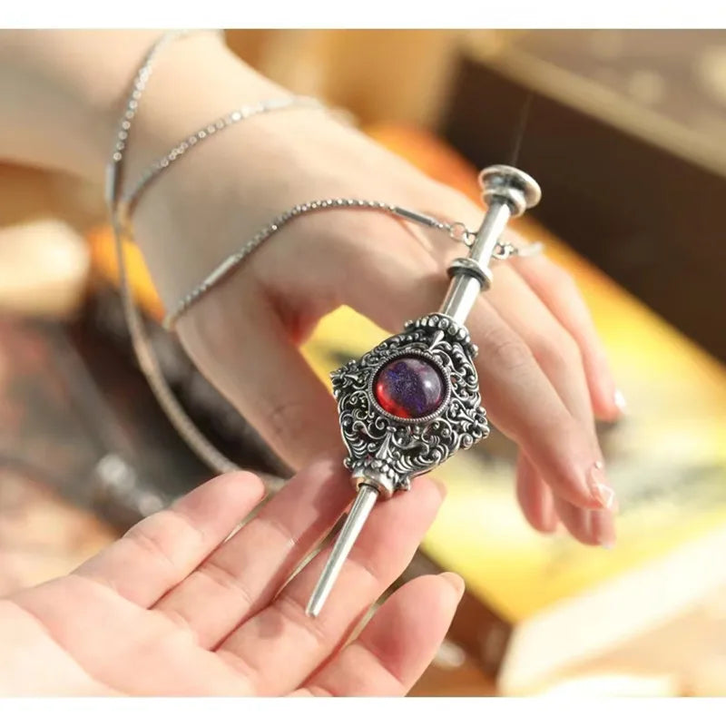 Magic Witch Necklace Women\\'s Vintage Blood Pack Removable Witch Wand Pendant Cosplay Jewelry Couple New Lover Gift