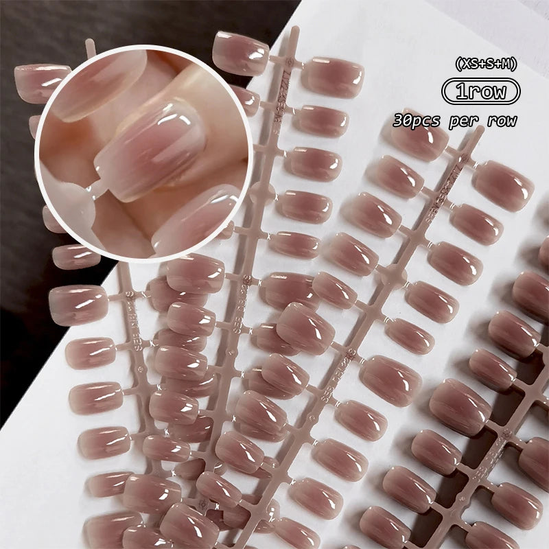 30Pcs Nail Tip Fake Nail Fashion Wearable False Nails Simple Full Cover Press on Nails DIY Wear Nail Tool