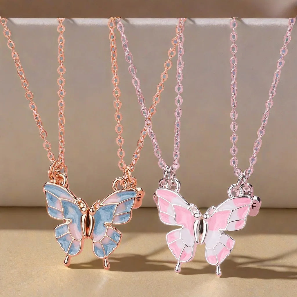 Best Friends Pendant Necklace For Woman Girls Magnetism Sequin Couple Crystal Chain Choke BFF Friendship Forever Jewelry Gift