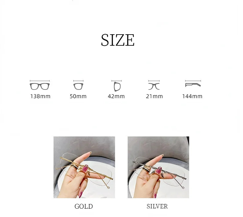 Unisex Fashion  Anti Blue Light Glasses Clear Glasses Computer Glasses YIBO Style Rimless Eyeglasses Plain Eyewear Face Decor