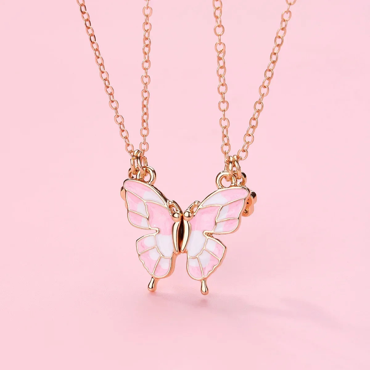 Best Friends Pendant Necklace For Woman Girls Magnetism Sequin Couple Crystal Chain Choke BFF Friendship Forever Jewelry Gift