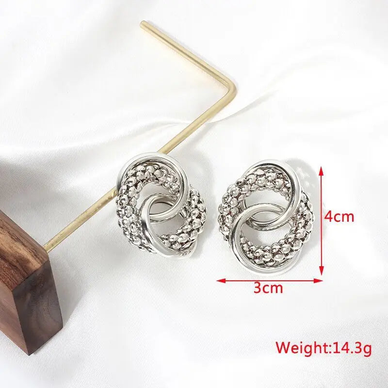 New Fashion Twist Dangle Earrings for Women Exaggerated Gold Color Metal Wrap Earrings European Ear Jewelry oorbellen