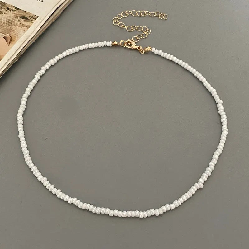 New Fashion Butterfly Pendnat Necklace Small Seed Beads Gift  Choker Necklace White Color Neck Jewlery