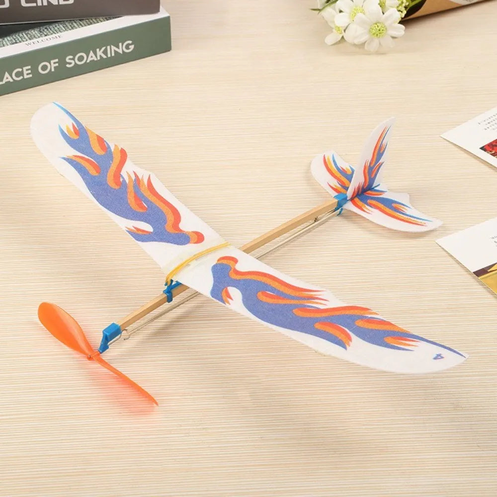 Rubber Bands Power Planes Hand Launch Throwing Foam Inertial Glider Aircraft Outdoor Toys for Child Kids Birthday Gifts