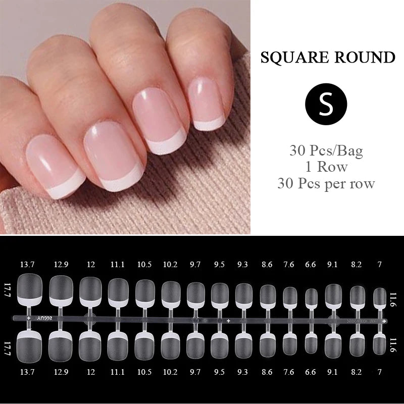 30pcs Gradient Fake Nails French Blush Nude Nail Waterproof Faux Medium Coffin False Nails Fingernails Press On Nails Tips  Mani