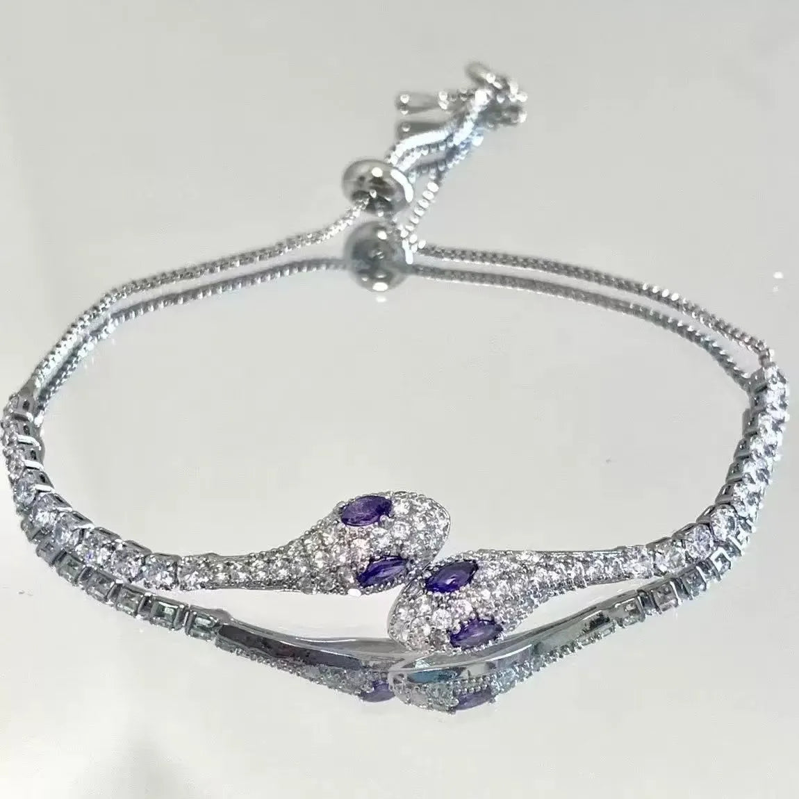 Elegant Black Crystal Eyes Snake Zircon Bracelet Women's Fashionable Personalized Daily Accessory Party Jewelry Birthday Gifts