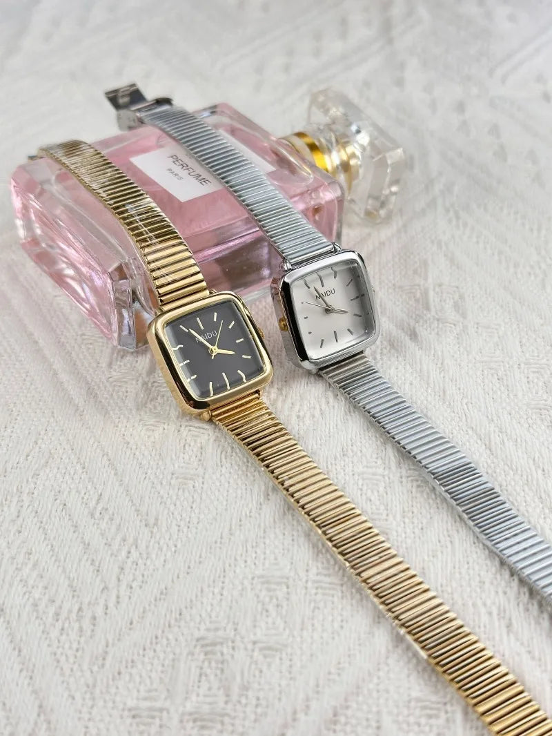 Retro Steel Strap Watch for Women Luxury Gift Square Quartz Watch Students Casual Ladies Wristwatch Dropshipping Reloj Mujer