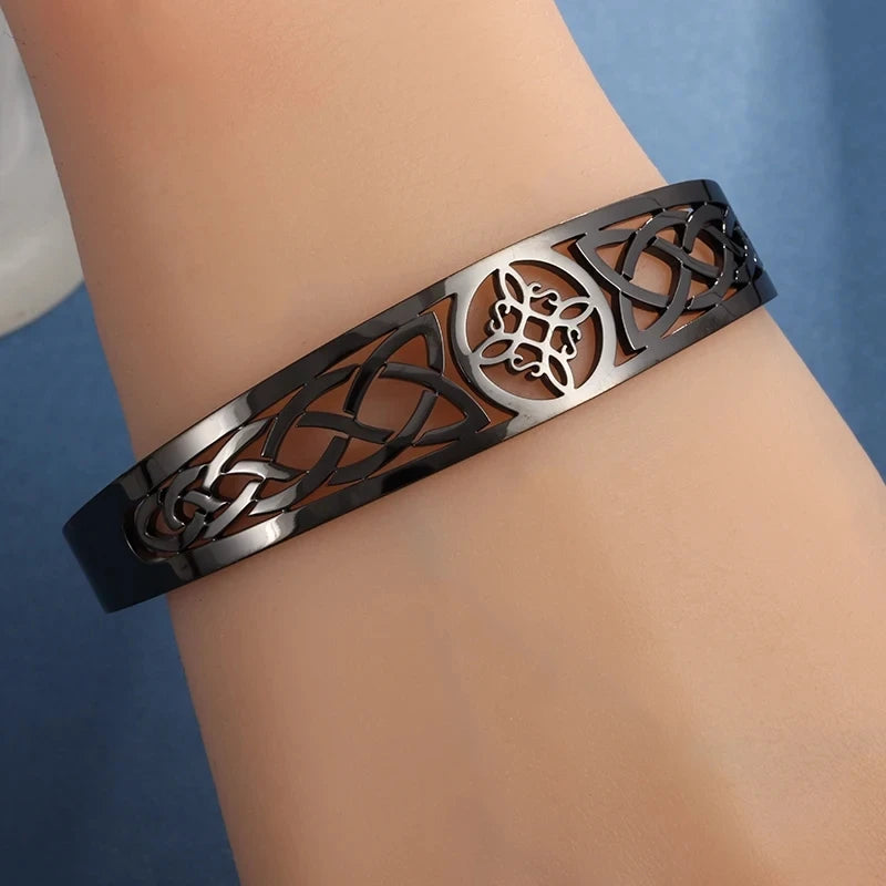 Stainless Steel Witchcraft Witch's Knot Adjustable Bracelet for Men Women Irish Celtic Supernatural Lucky Jewelry