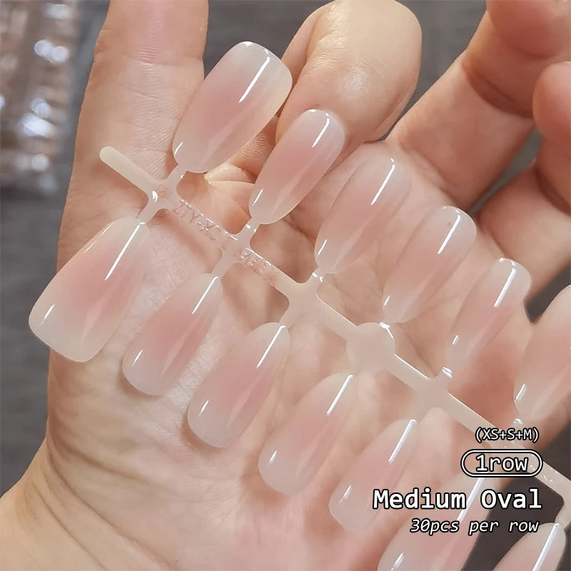 30Pcs Nail Tip Fake Nail Fashion Wearable False Nails Simple Full Cover Press on Nails DIY Wear Nail Tool
