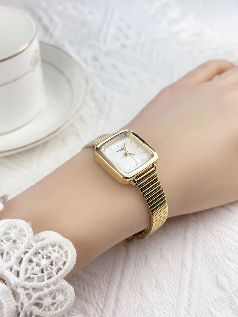 Retro Steel Strap Watch for Women Luxury Gift Square Quartz Watch Students Casual Ladies Wristwatch Dropshipping Reloj Mujer