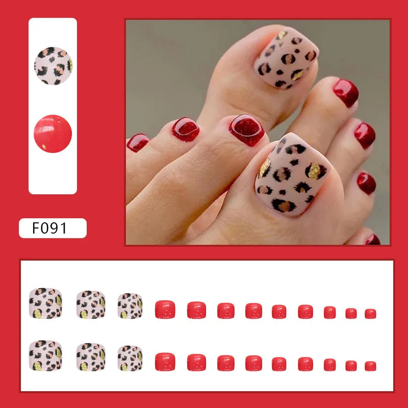White French Press on Nails Fake Nails Tips with Sticker False Toenail Design Butterfly Lovely Girl False toenaile 1
