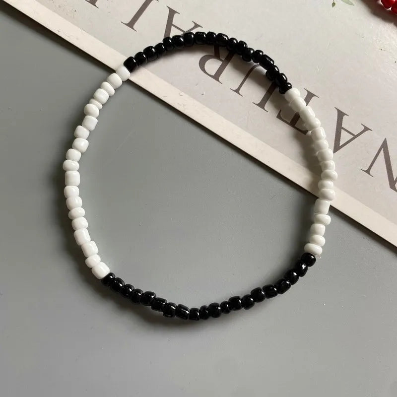 White Anklet for Women Colorful Fashion Girl Tiny Seed Beads Foot Bracelet Yellow Bohemian Anklet Gift Jewelry