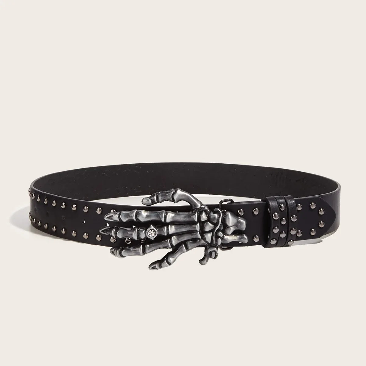 Halloween Skeleton Hand Belt Skull Casual Gothic Men Belt Vintage Snap Buckle Beaded Hip Hop Rock Cowboy Decoration Punk Belts
