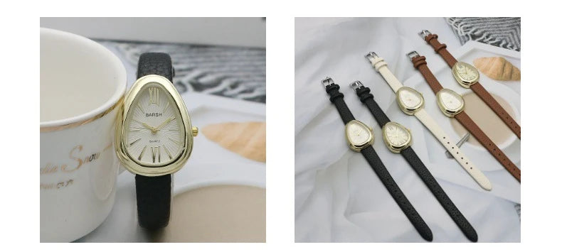 Brand Waterdrop Dial Women Watch Simple Student Fashion Gift Quartz Watches Leather Strap Wristwatches Dropshipping Reloj Mujer