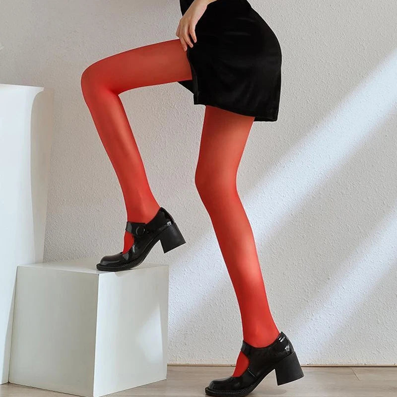 1Pair Sheer Burgundy Tights for Women Super Elastic Large Size Leggings Women's Sexy Leggings Spring /summer Tights